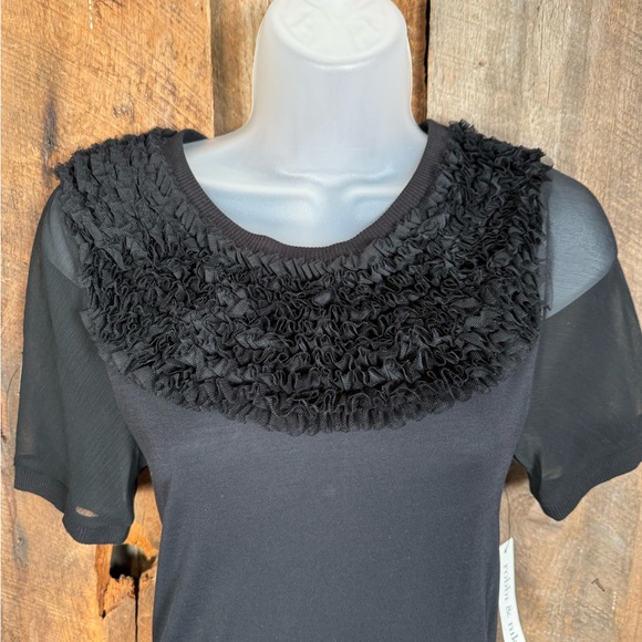 Robb & Nikki Black Top with Ruffles - Size XSmall - NWT - Picture 2 of 9